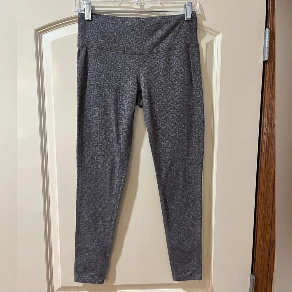 ATHLETA Swirl Chaturanga Leggings Gray Black Women's Size Small